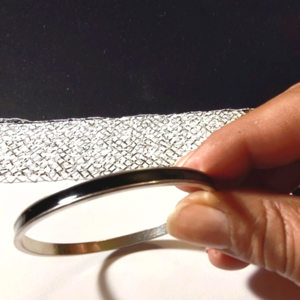 Monet Bangle Bracelet | Silver Tone & Black